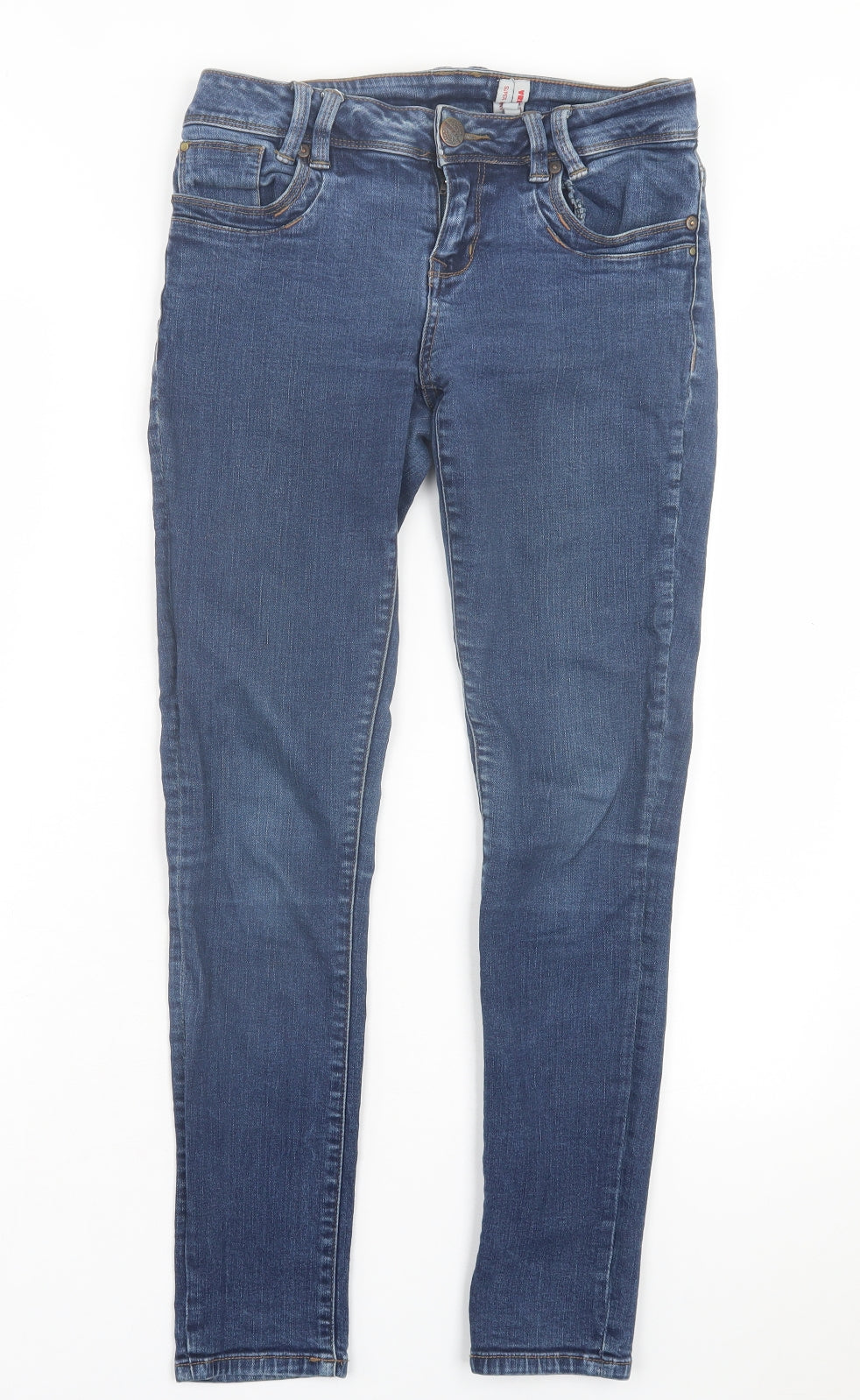 YES YES Womens Blue Cotton Skinny Jeans Size 10 L27 in Regular Zip - Super Skinny