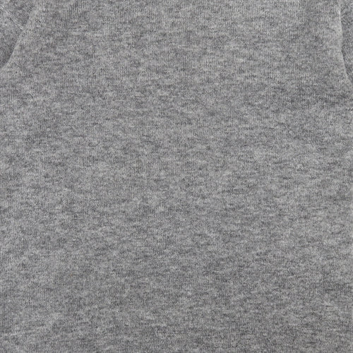New Look Womens Grey Crew Neck Geometric Acrylic Pullover Jumper Size S - Christmas