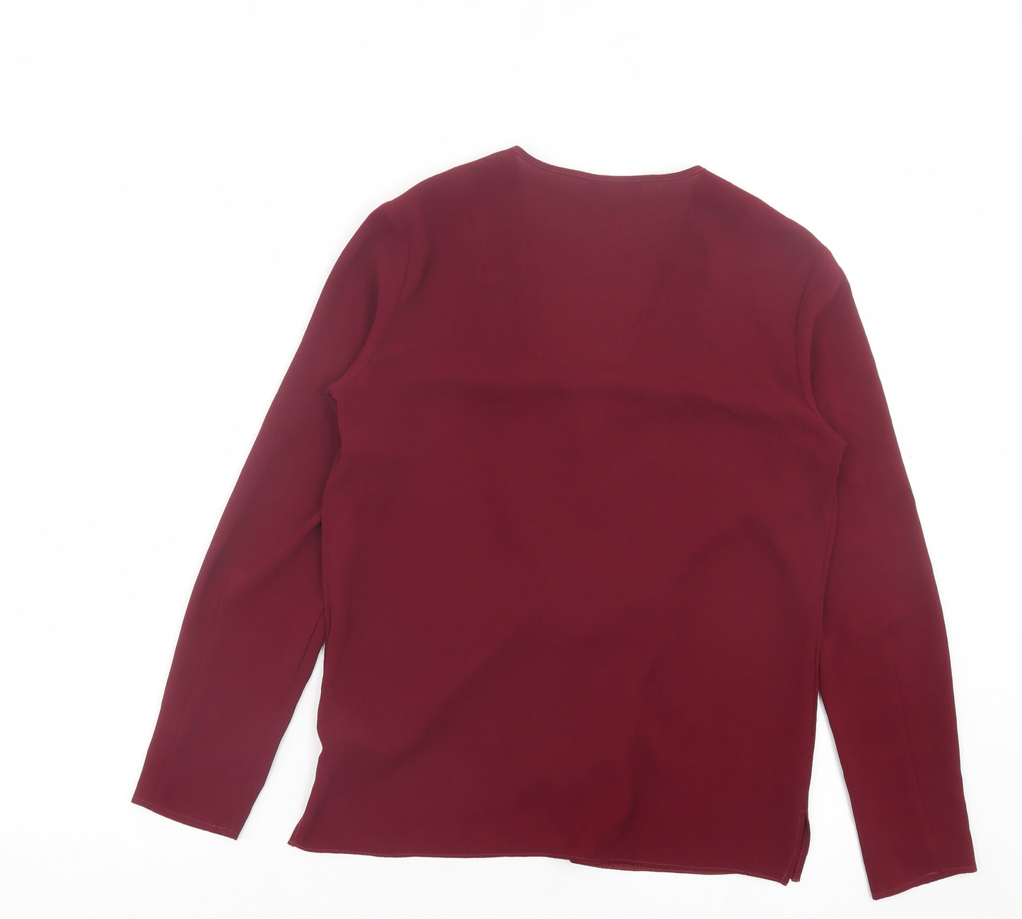 Topshop Womens Purple Polyester Basic Blouse Size 8 V-Neck - Twist Front