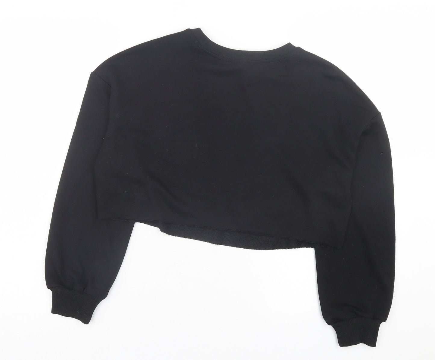 SheIn Womens Black Polyester Pullover Sweatshirt Size XS Pullover - Cropped