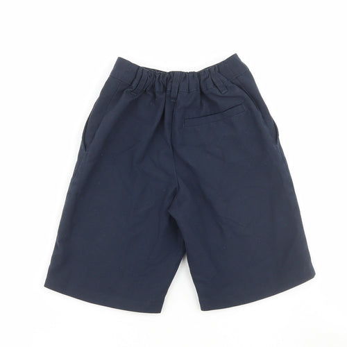 Marks and Spencer Boys Blue Polyester Bermuda Shorts Size 6-7 Years Regular Hook & Loop - School Wear