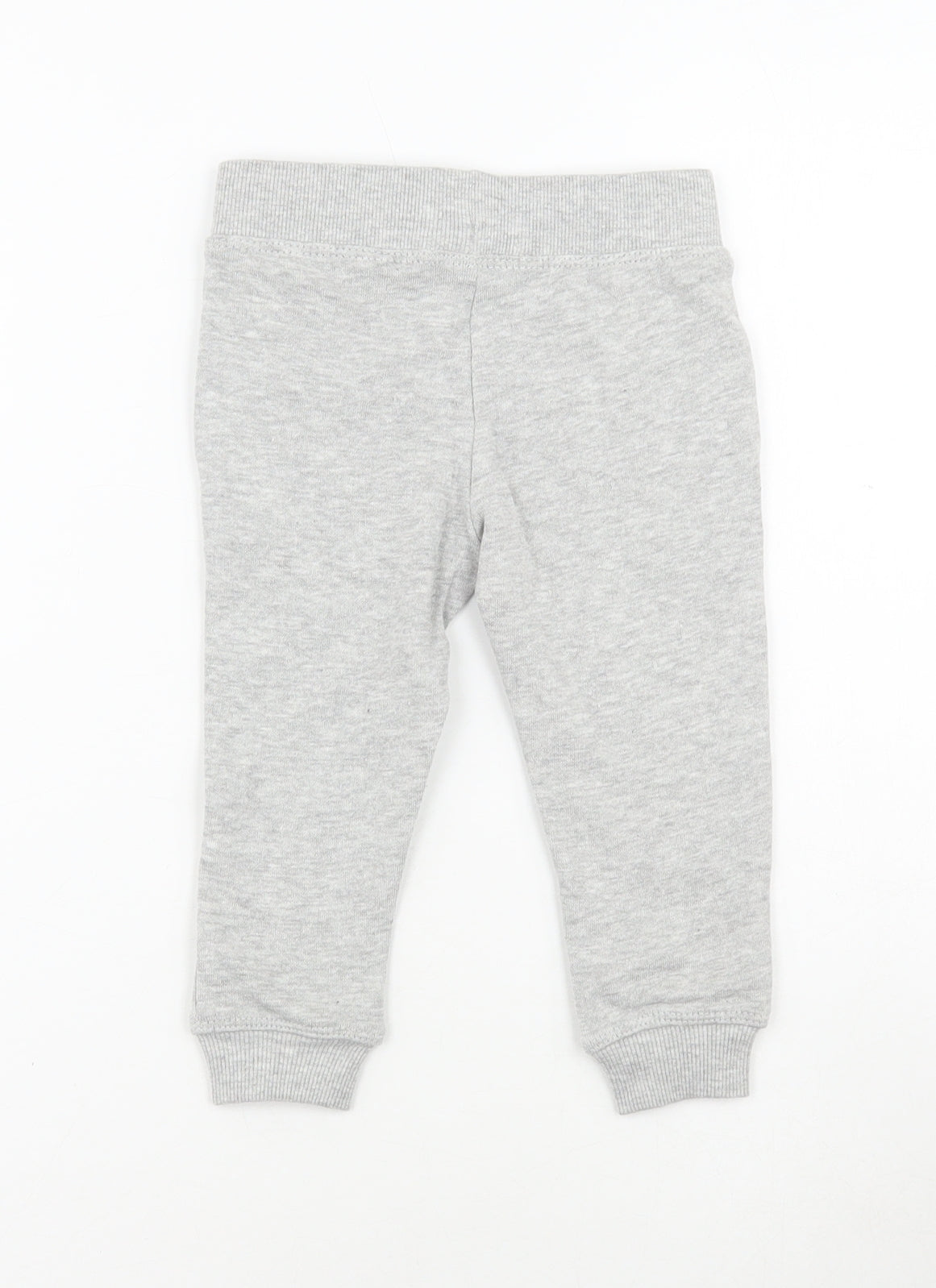Pep & Co Girls Grey Cotton Jogger Trousers Size 9-12 Months Tie
