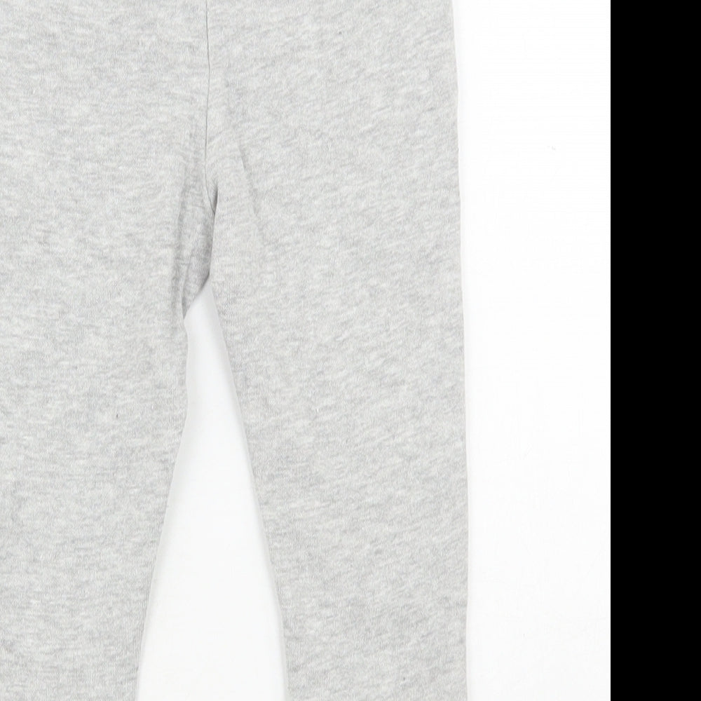 Pep & Co Girls Grey Cotton Jogger Trousers Size 9-12 Months Tie
