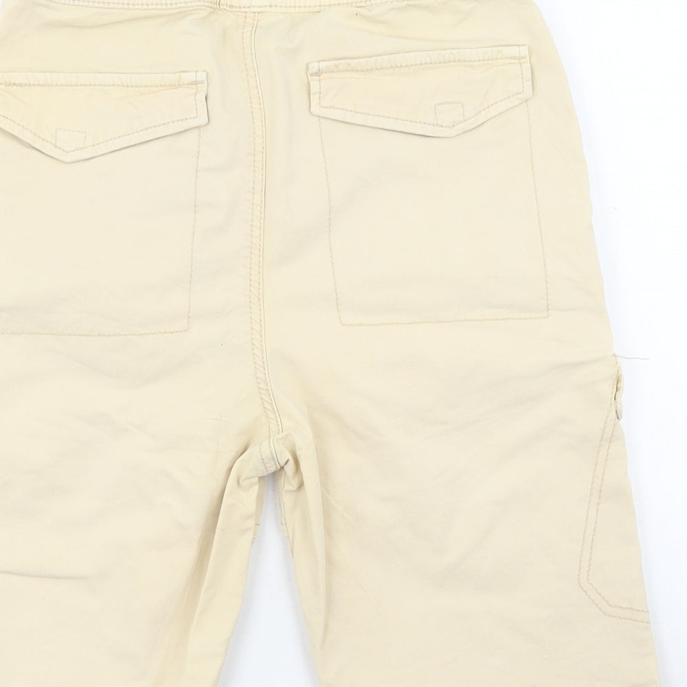 Denim & Co. Boys Beige Cotton Cargo Shorts Size 12-13 Years Regular Tie