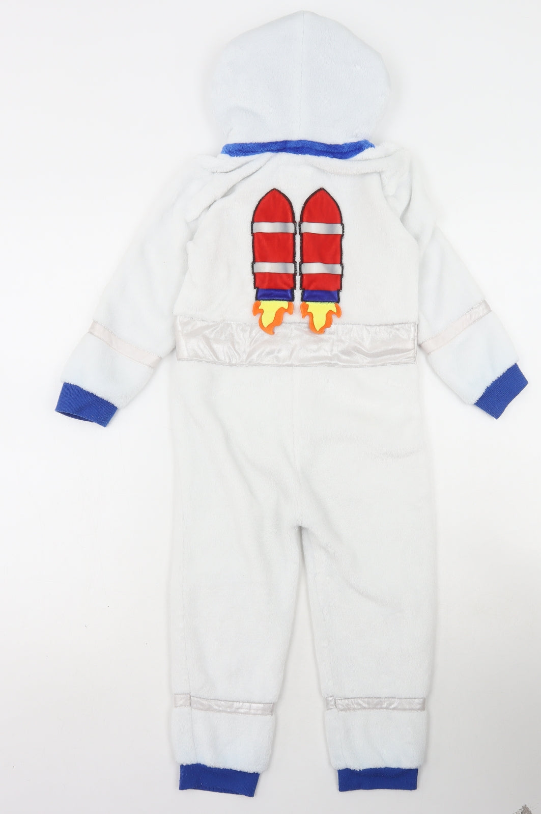 Primark Boys White Solid Polyester One Piece Size 4-5 Years Zip - Astronaut