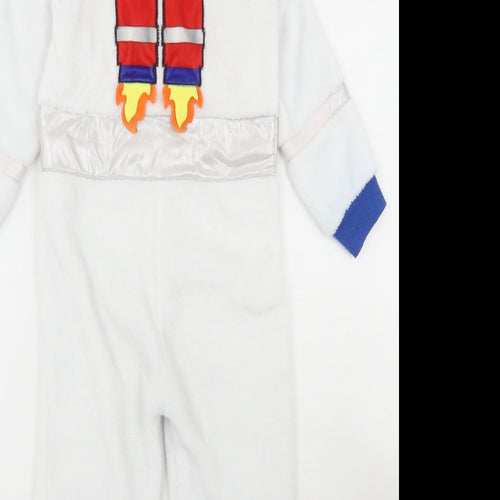 Primark Boys White Solid Polyester One Piece Size 4-5 Years Zip - Astronaut