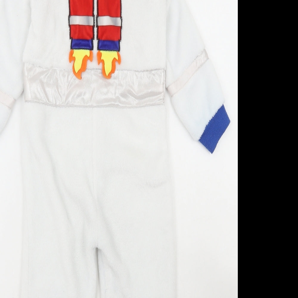 Primark Boys White Solid Polyester One Piece Size 4-5 Years Zip - Astronaut