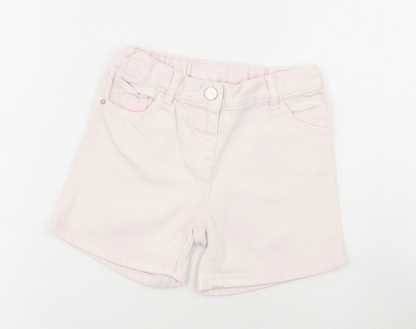 NEXT Girls Pink Cotton Hot Pants Shorts Size 4-5 Years Regular Zip