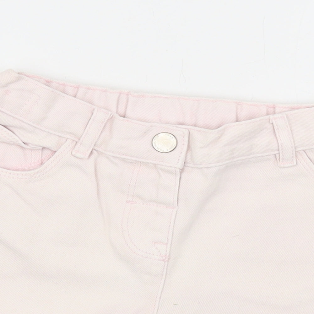 NEXT Girls Pink Cotton Hot Pants Shorts Size 4-5 Years Regular Zip