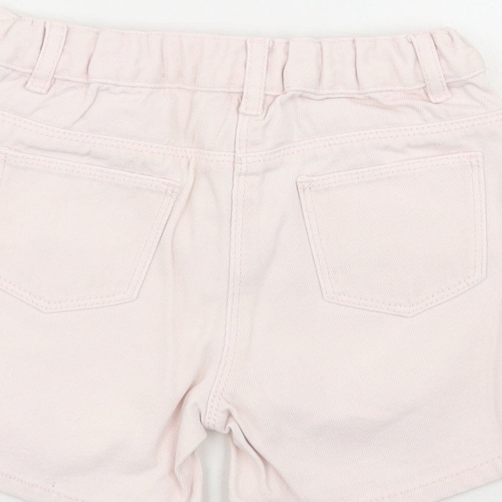NEXT Girls Pink Cotton Hot Pants Shorts Size 4-5 Years Regular Zip