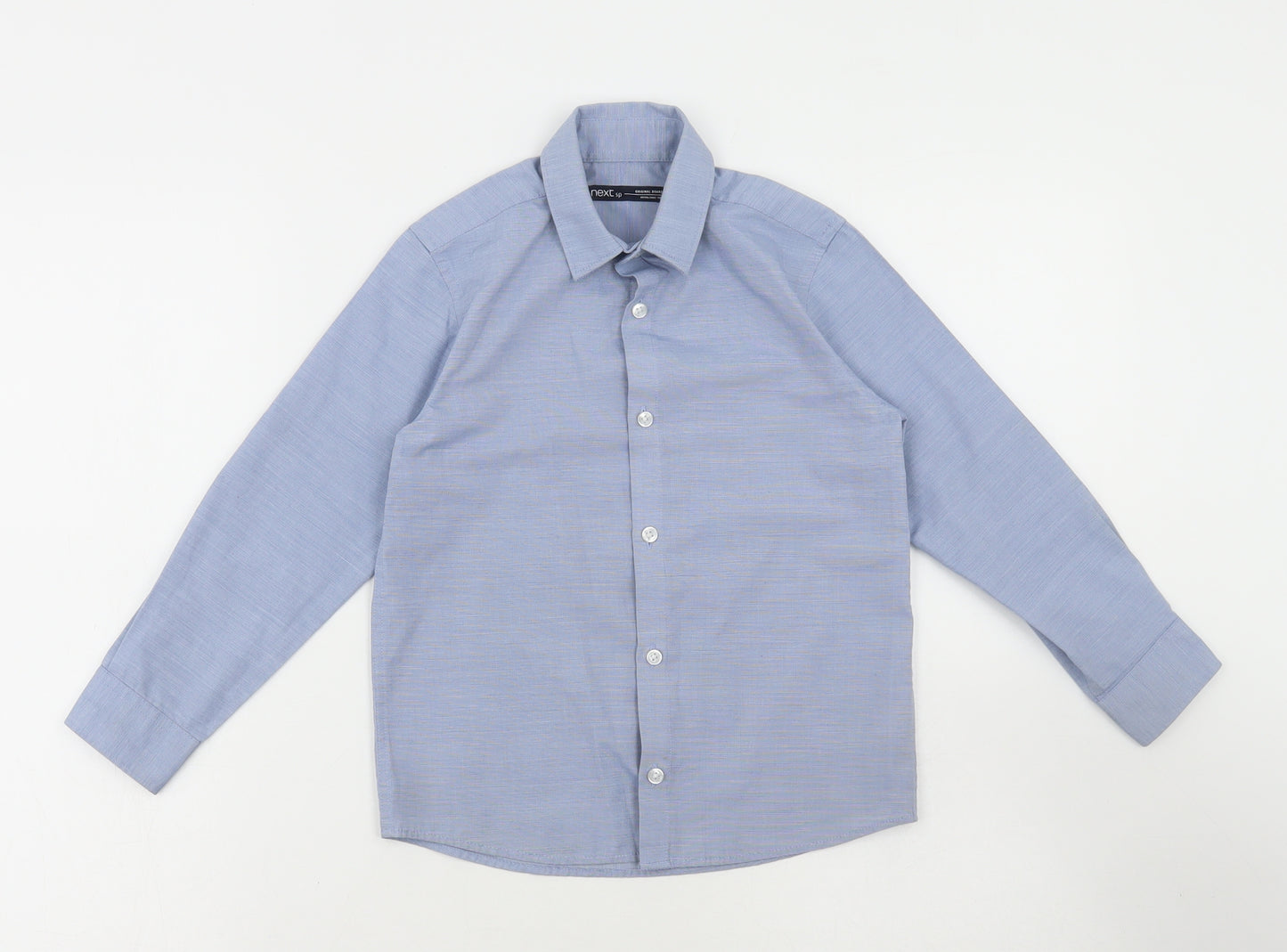 NEXT Boys Blue Polyester Basic Dress Shirt Size 6 Years Collared Button