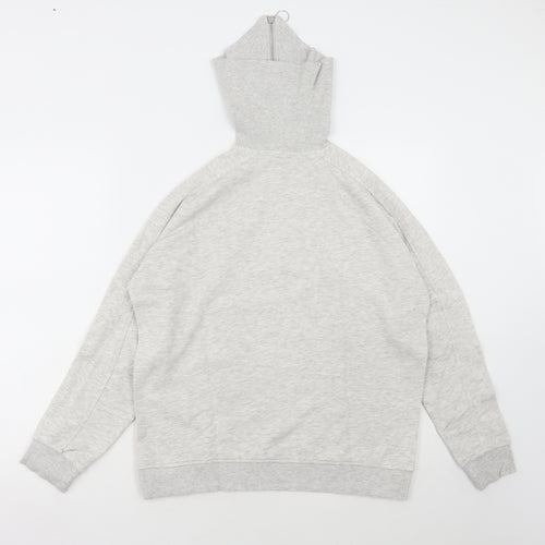 F&F Womens Grey Cotton Full Zip Hoodie Size 10 Zip