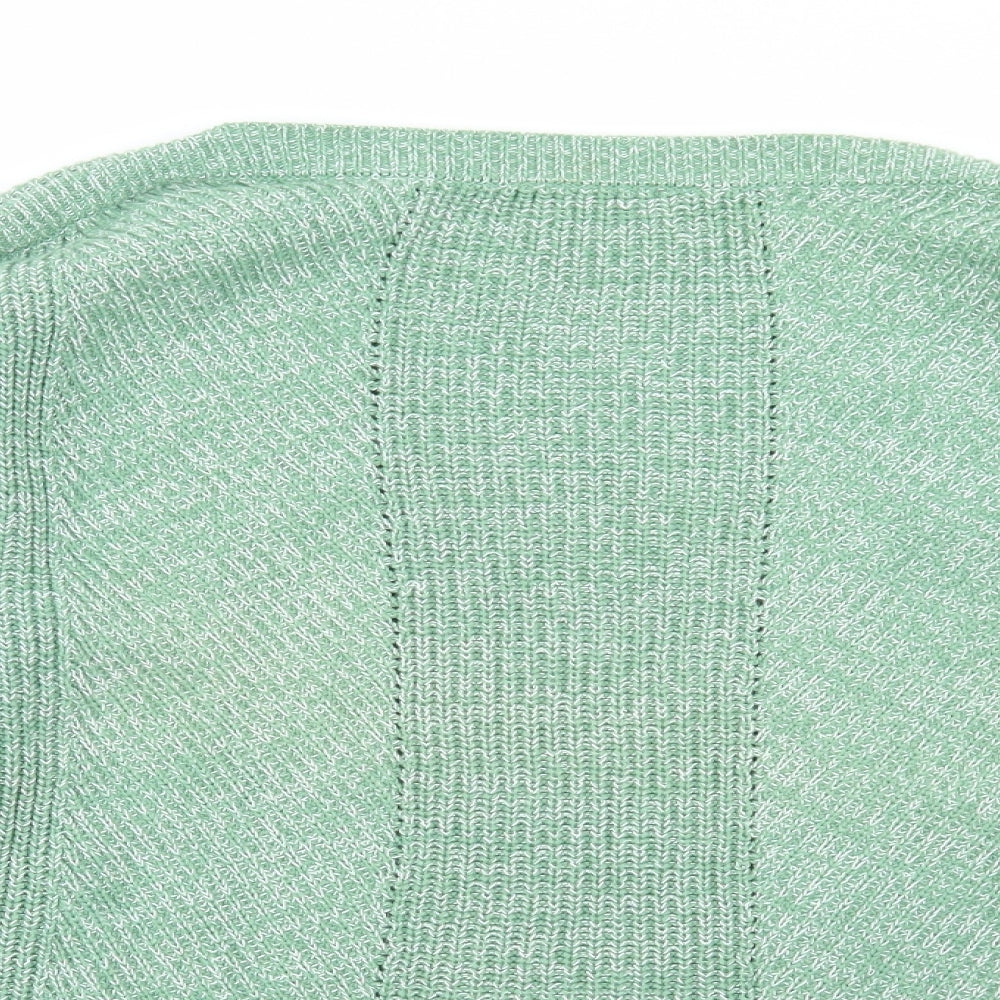 Marks and Spencer Womens Green High Neck Cotton Pullover Jumper Size XL
