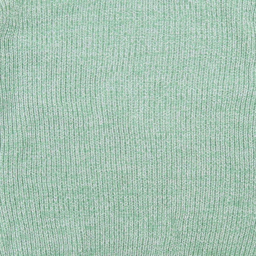 Marks and Spencer Womens Green High Neck Cotton Pullover Jumper Size XL