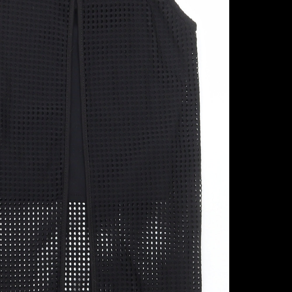 River Island Womens Black Polyester Basic Tank Size 10 Round Neck