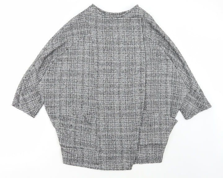 Atmosphere Womens Grey V-Neck Polyester Cardigan Jumper Size 18