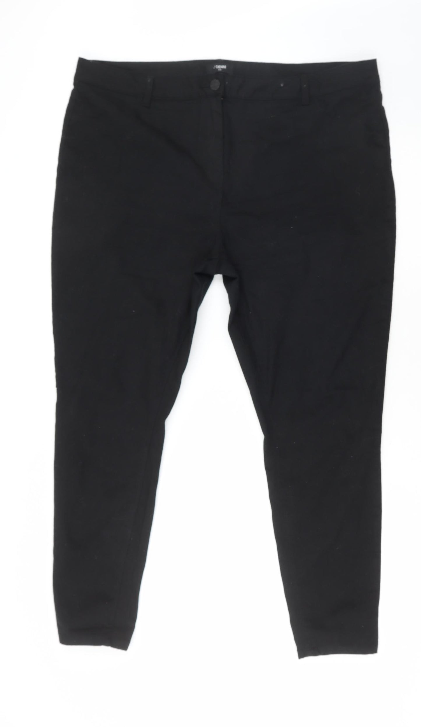 Matalan Womens Black Cotton Skinny Jeans Size 20 L29 in Regular Zip