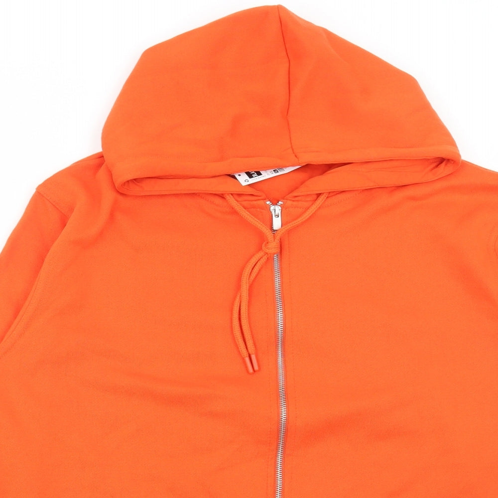 Dunnes Stores Womens Orange Cotton Full Zip Hoodie Size XL Zip