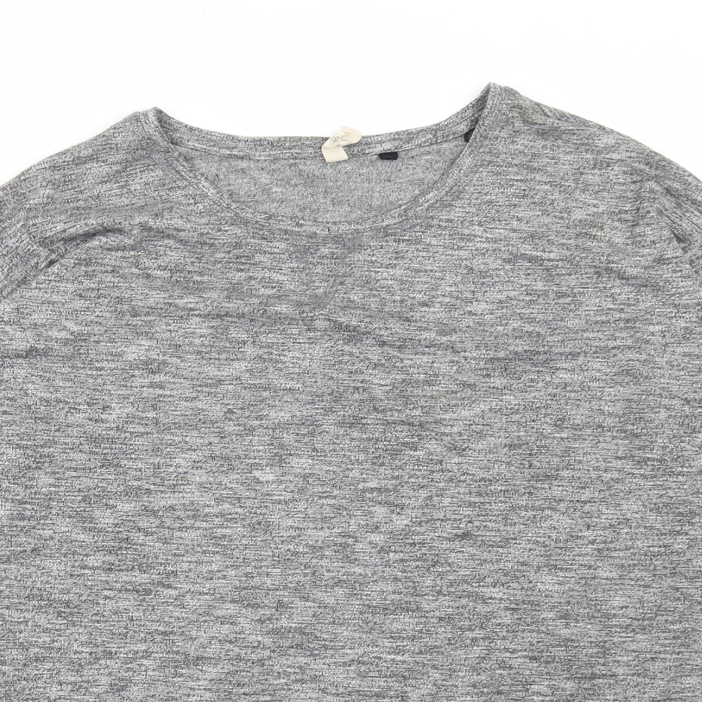 NEXT Womens Grey Round Neck Polyester Pullover Jumper Size 16 - Dipped Hem