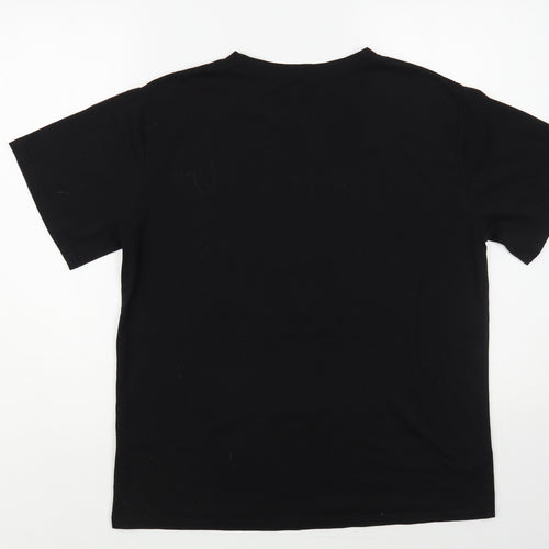 SheIn Womens Black Polyester Basic T-Shirt Size L Crew Neck - Stay True