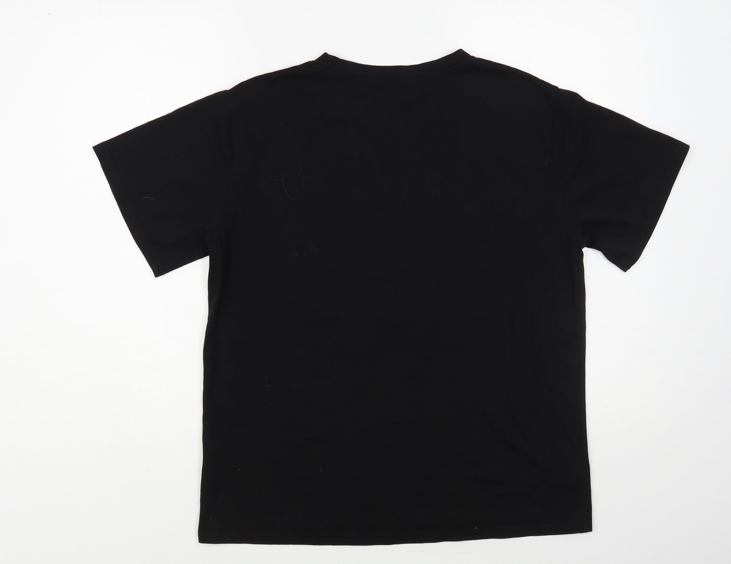 SheIn Womens Black Polyester Basic T-Shirt Size L Crew Neck - Stay True