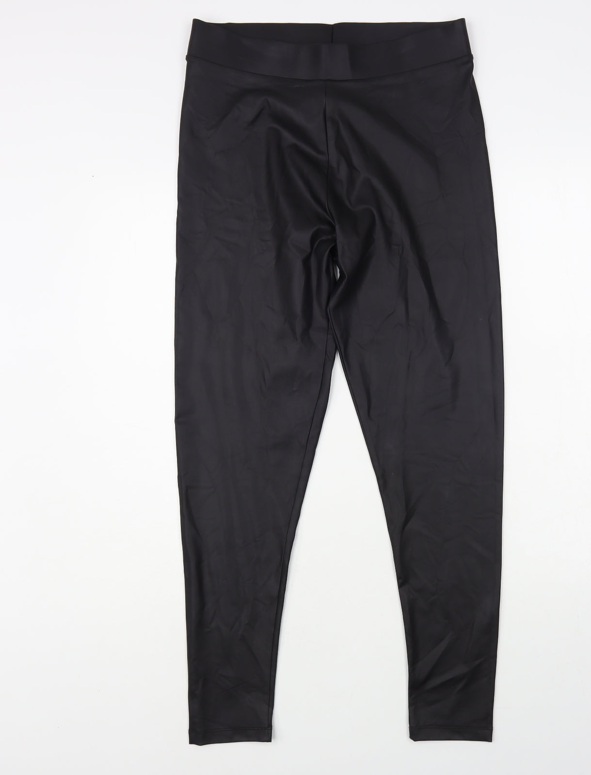 Topshop Womens Black Polyester Jegging Leggings Size 14 L29 in - Coated