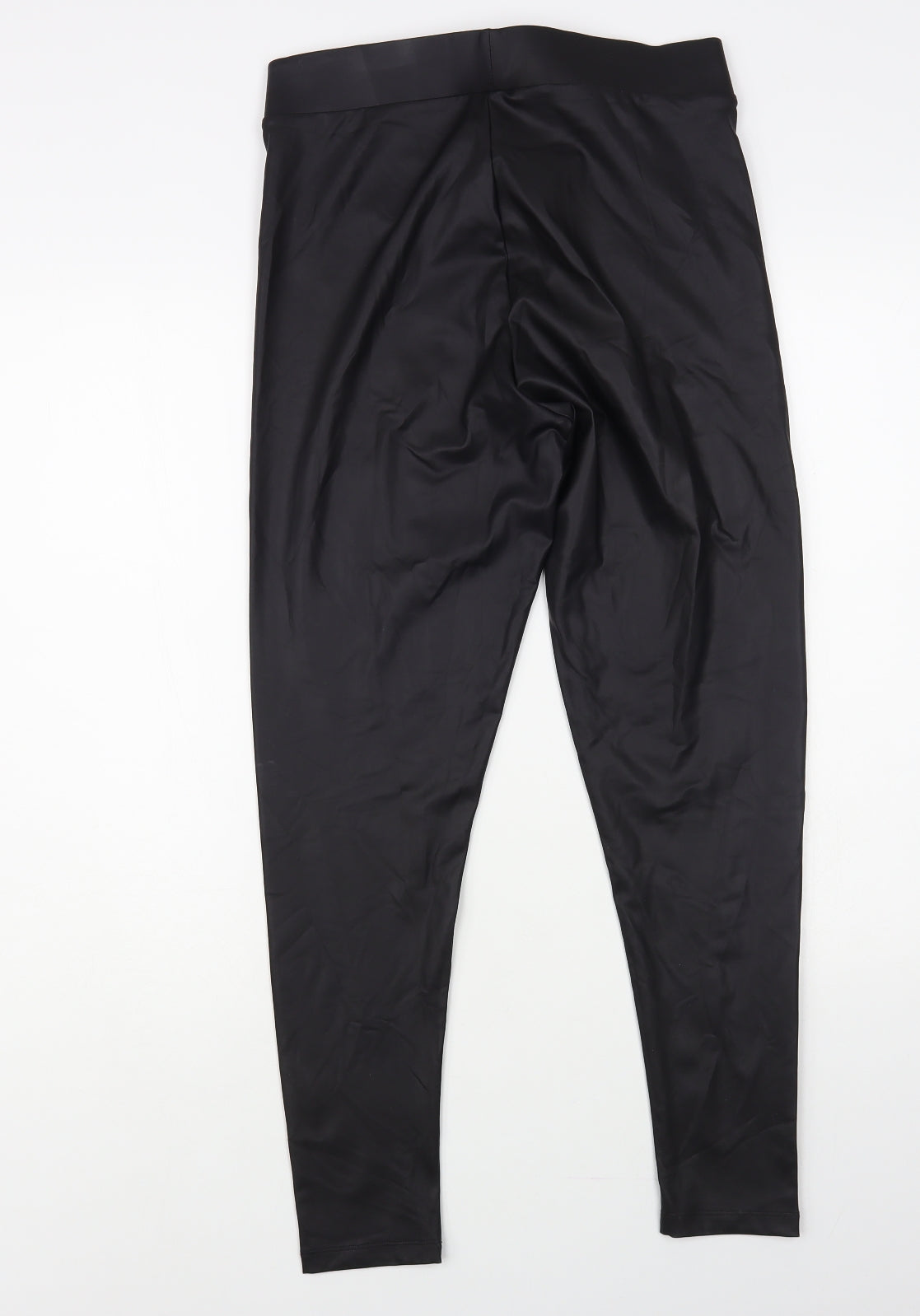 Topshop Womens Black Polyester Jegging Leggings Size 14 L29 in - Coated