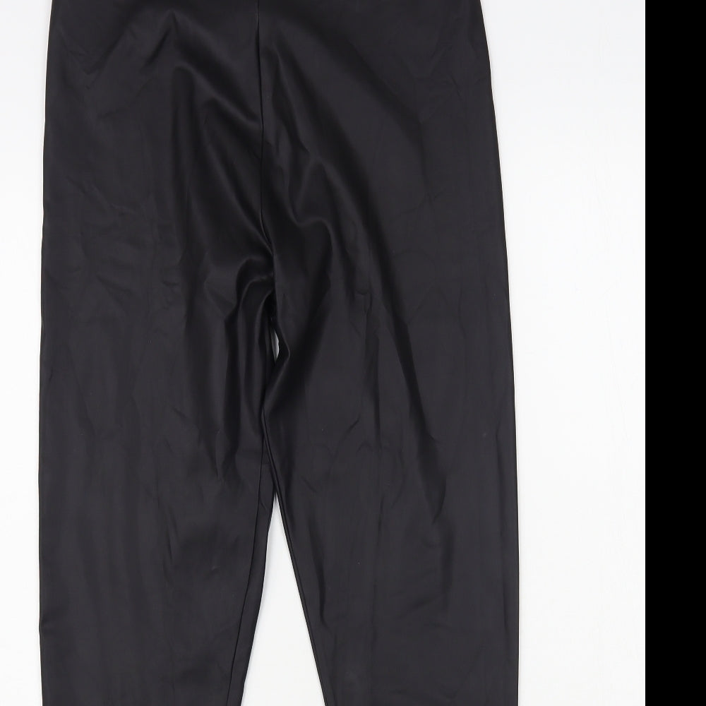Topshop Womens Black Polyester Jegging Leggings Size 14 L29 in - Coated