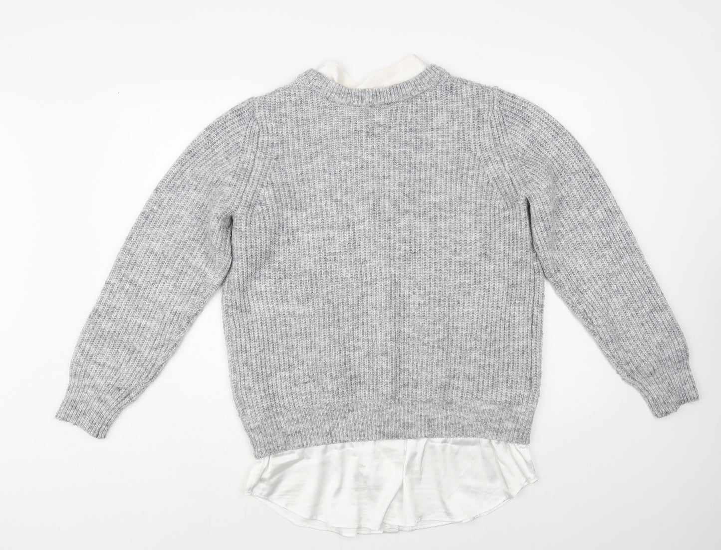 NEXT Womens Grey Crew Neck Polyester Pullover Jumper Size S