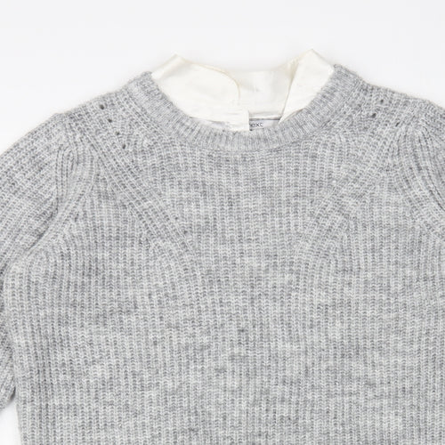 NEXT Womens Grey Crew Neck Polyester Pullover Jumper Size S