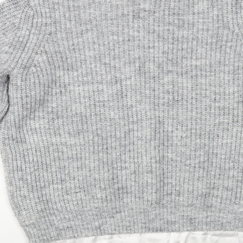 NEXT Womens Grey Crew Neck Polyester Pullover Jumper Size S