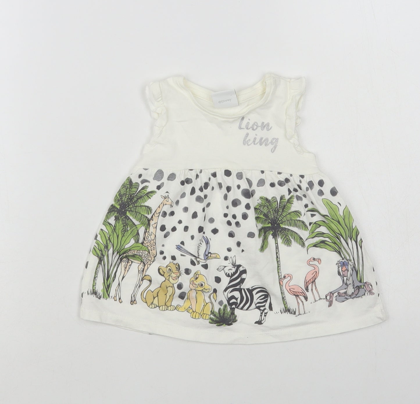 Disney Baby Baby White Animal Print Cotton Tunic Tank Size Newborn Crew Neck Pullover - The Lion King