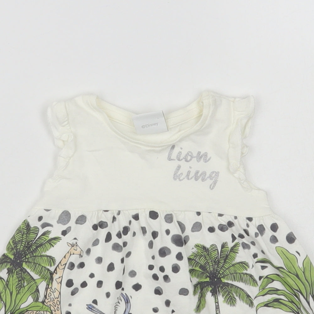Disney Baby Baby White Animal Print Cotton Tunic Tank Size Newborn Crew Neck Pullover - The Lion King