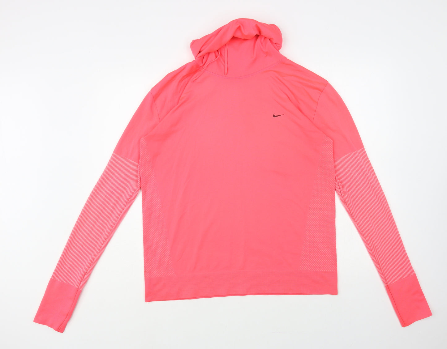 Nike Womens Pink Geometric Polyester Pullover Sweatshirt Size XL Pullover