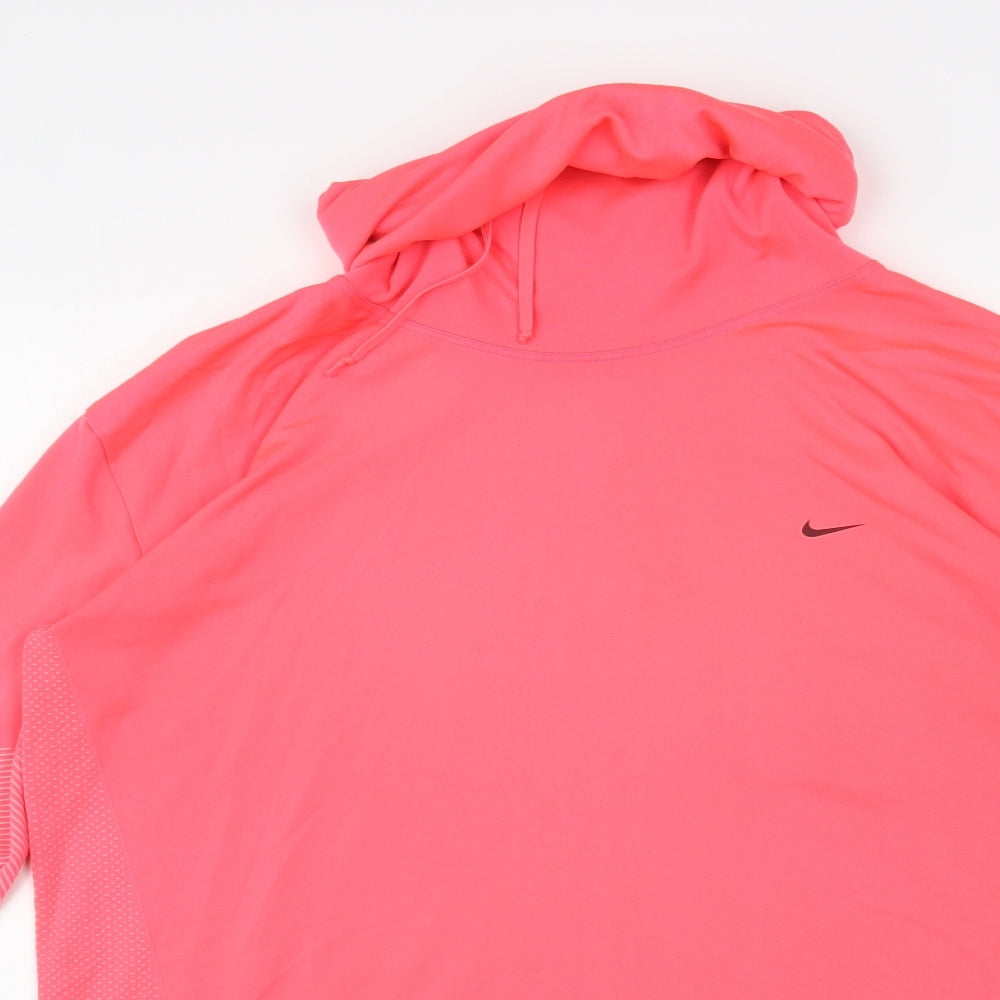 Nike Womens Pink Geometric Polyester Pullover Sweatshirt Size XL Pullover