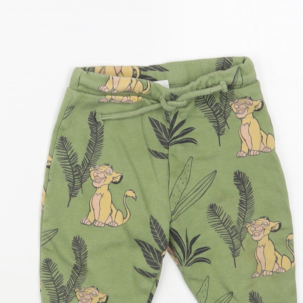 Disney Baby Baby Green Geometric Cotton Jogger Trousers Size 12-18 Months Drawstring - The Lion King