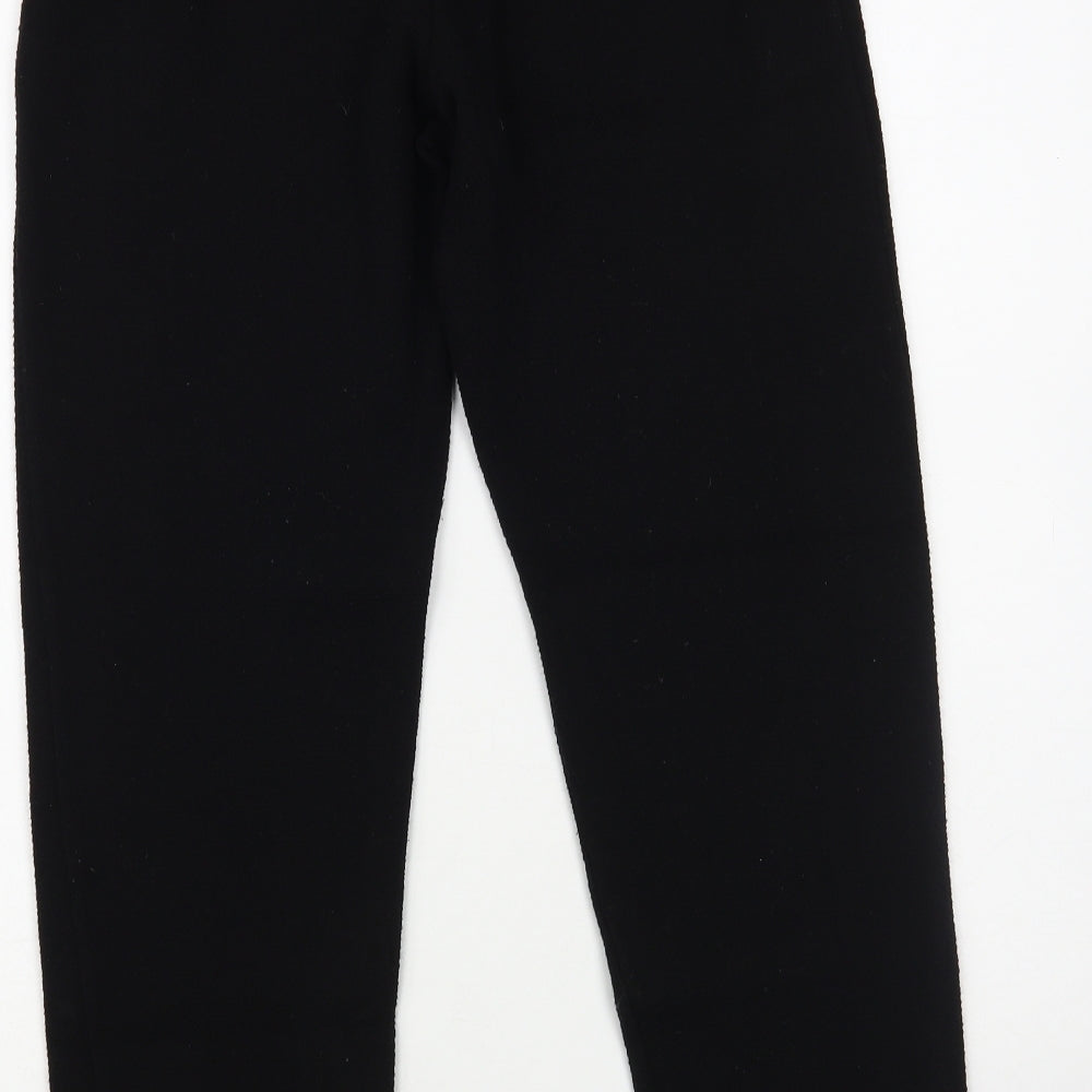 Afibel Womens Black Acrylic Trousers Size 14 L27 in Regular
