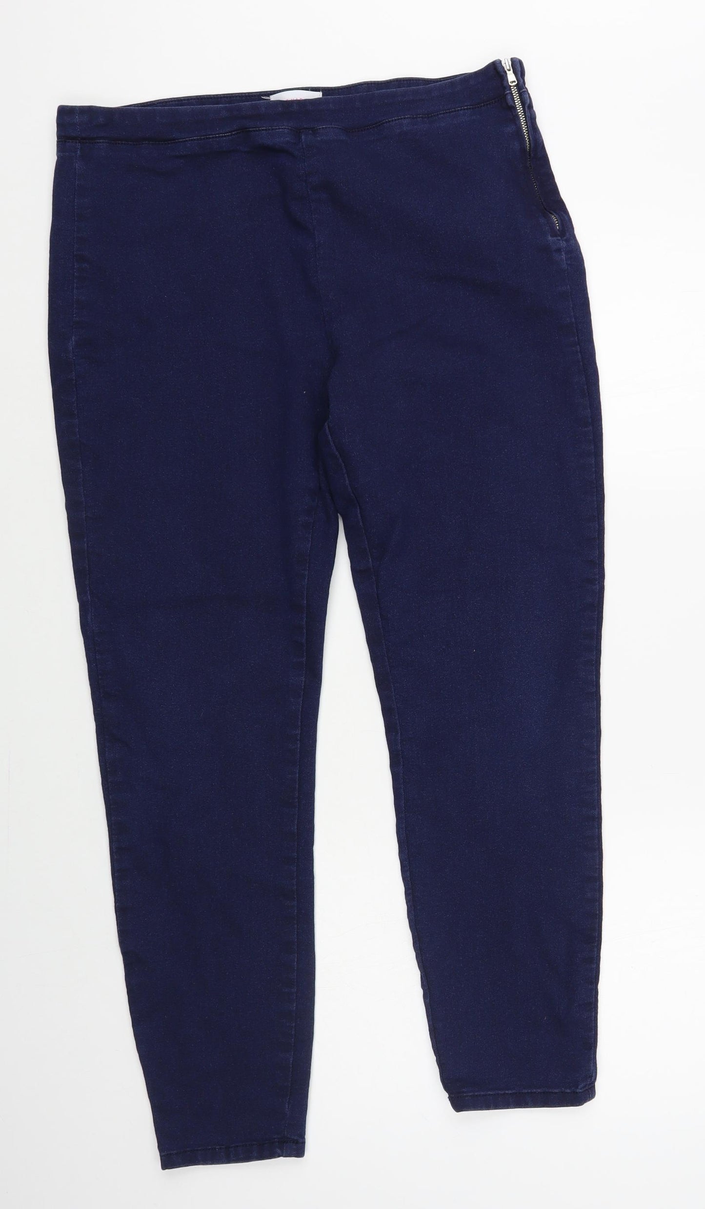 Savida Womens Blue Cotton Jegging Jeans Size 16 L27 in Regular Zip