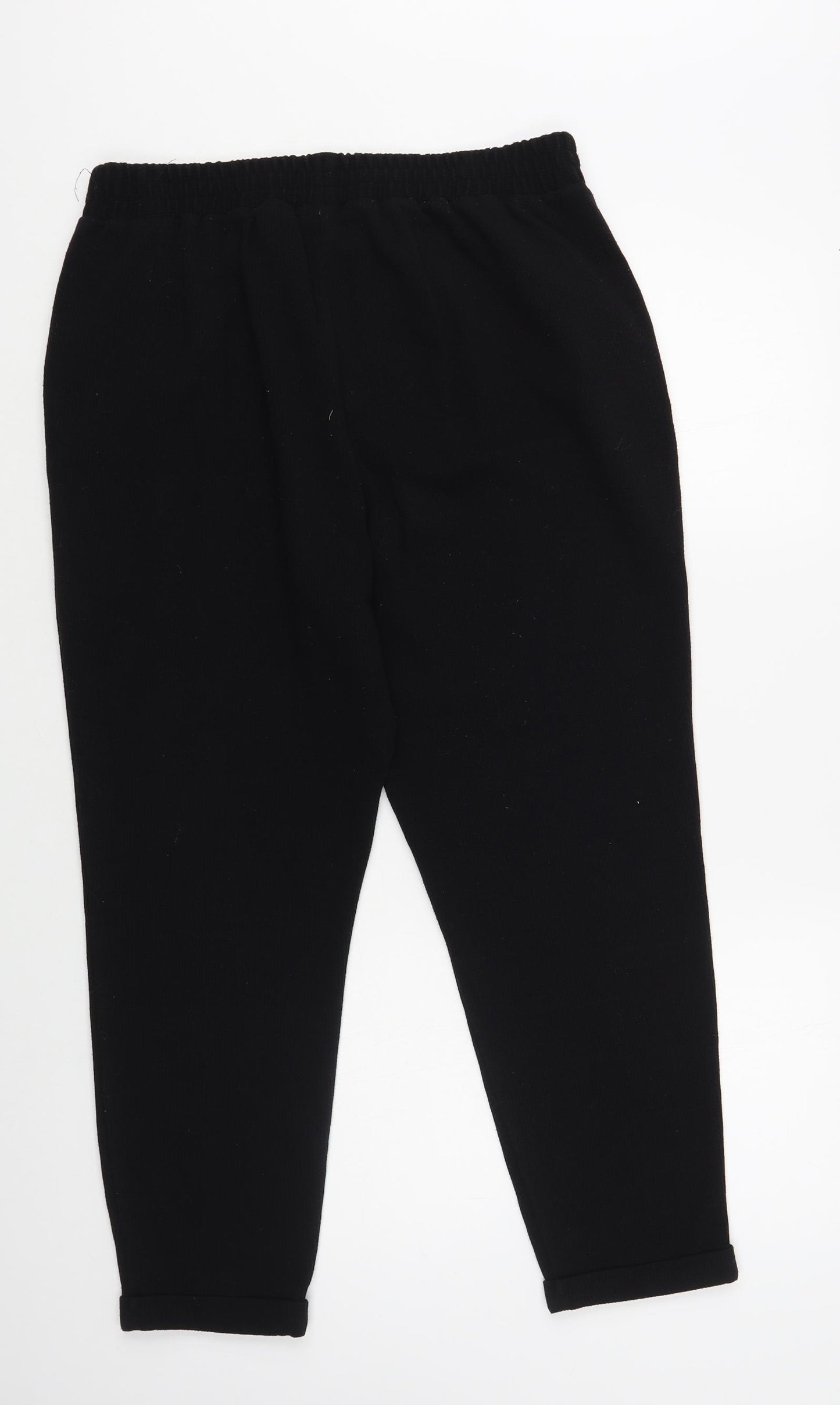 Papaya Womens Black Polyester Jogger Trousers Size 14 L26 in Regular