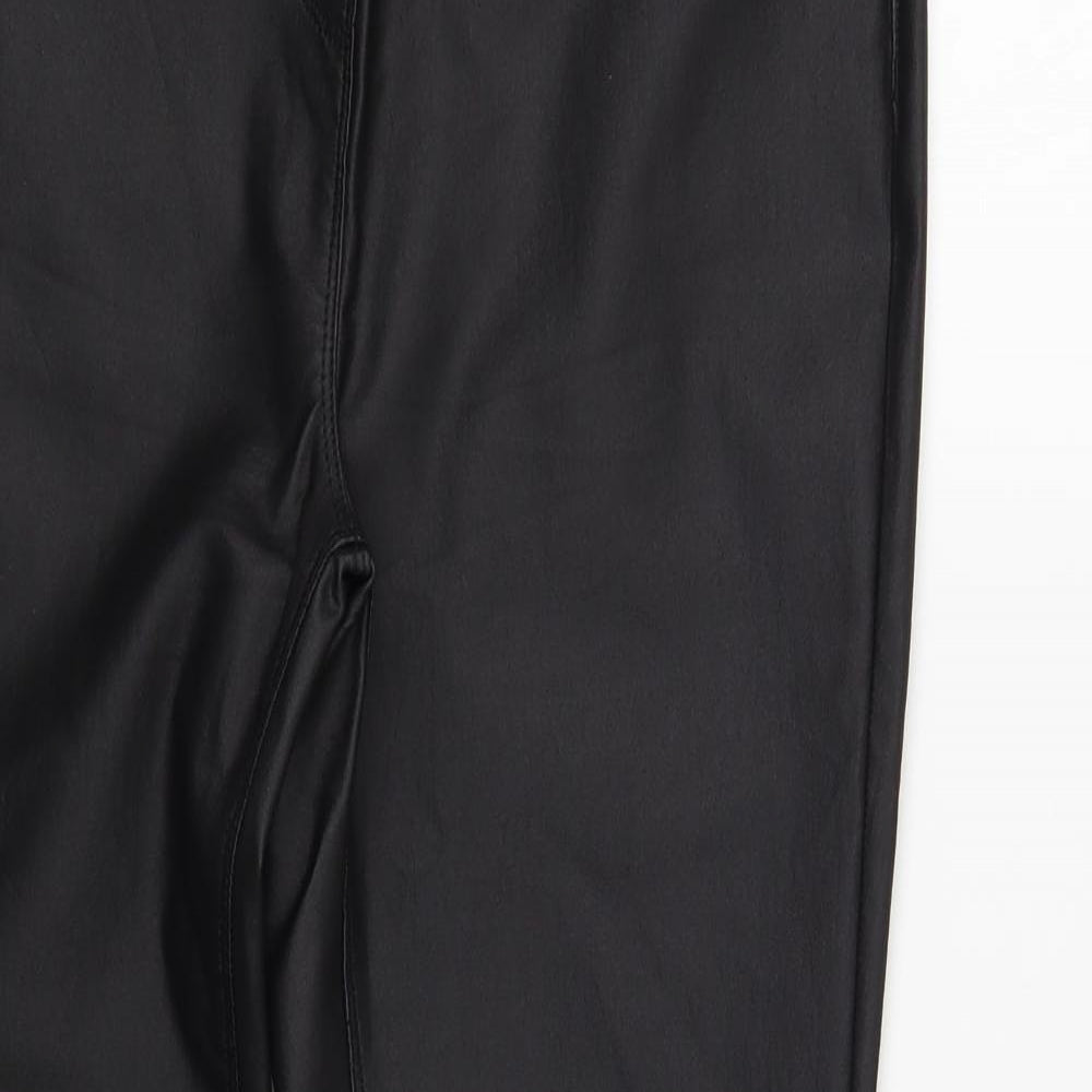 NEXT Womens Black Viscose Jegging Leggings Size 14 L29 in - PU Coated