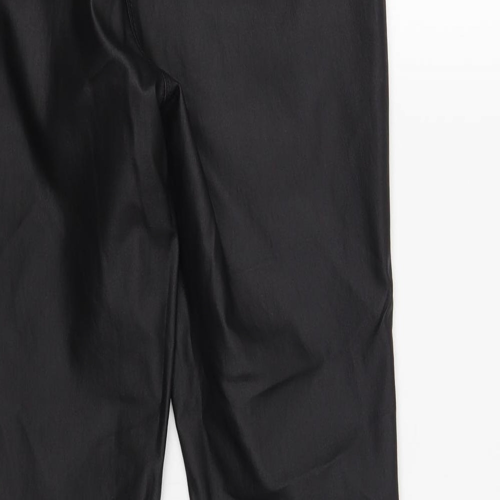 NEXT Womens Black Viscose Jegging Leggings Size 14 L29 in - PU Coated