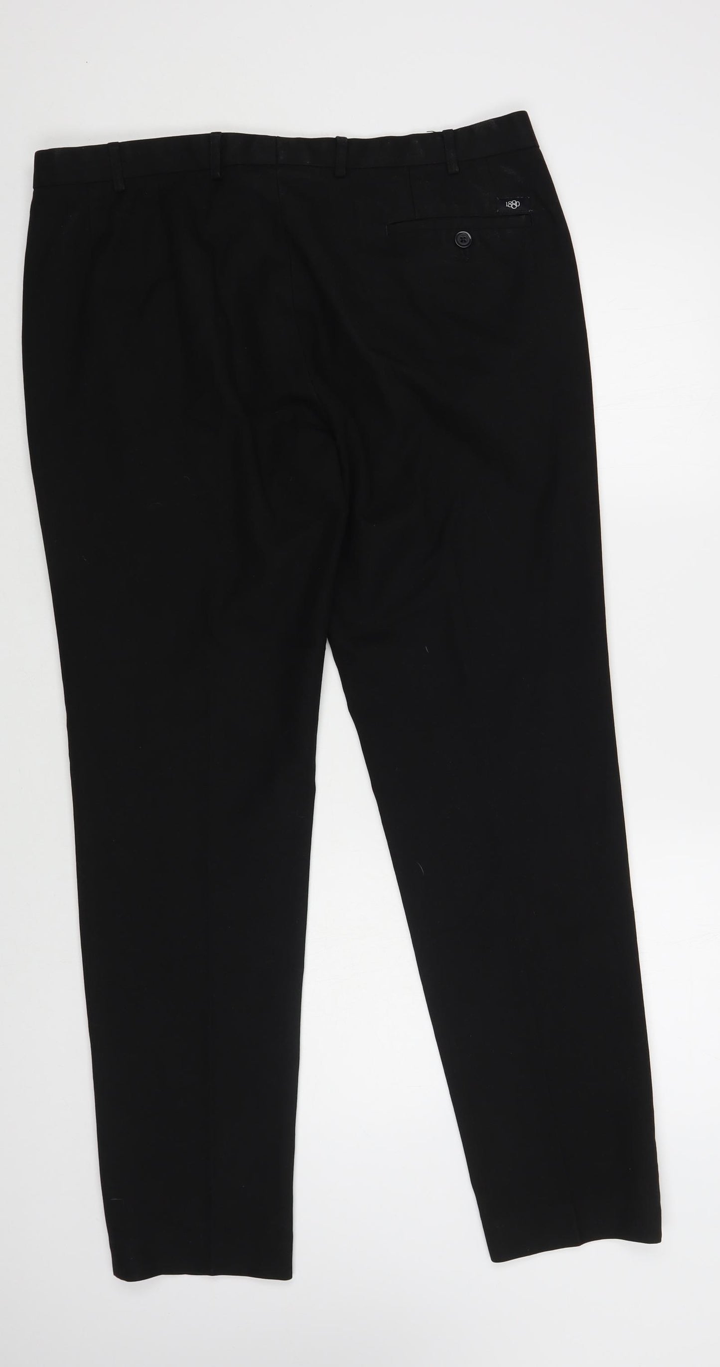 1880 Club Mens Black Polyester Trousers Size 36 in L31 in Regular Button