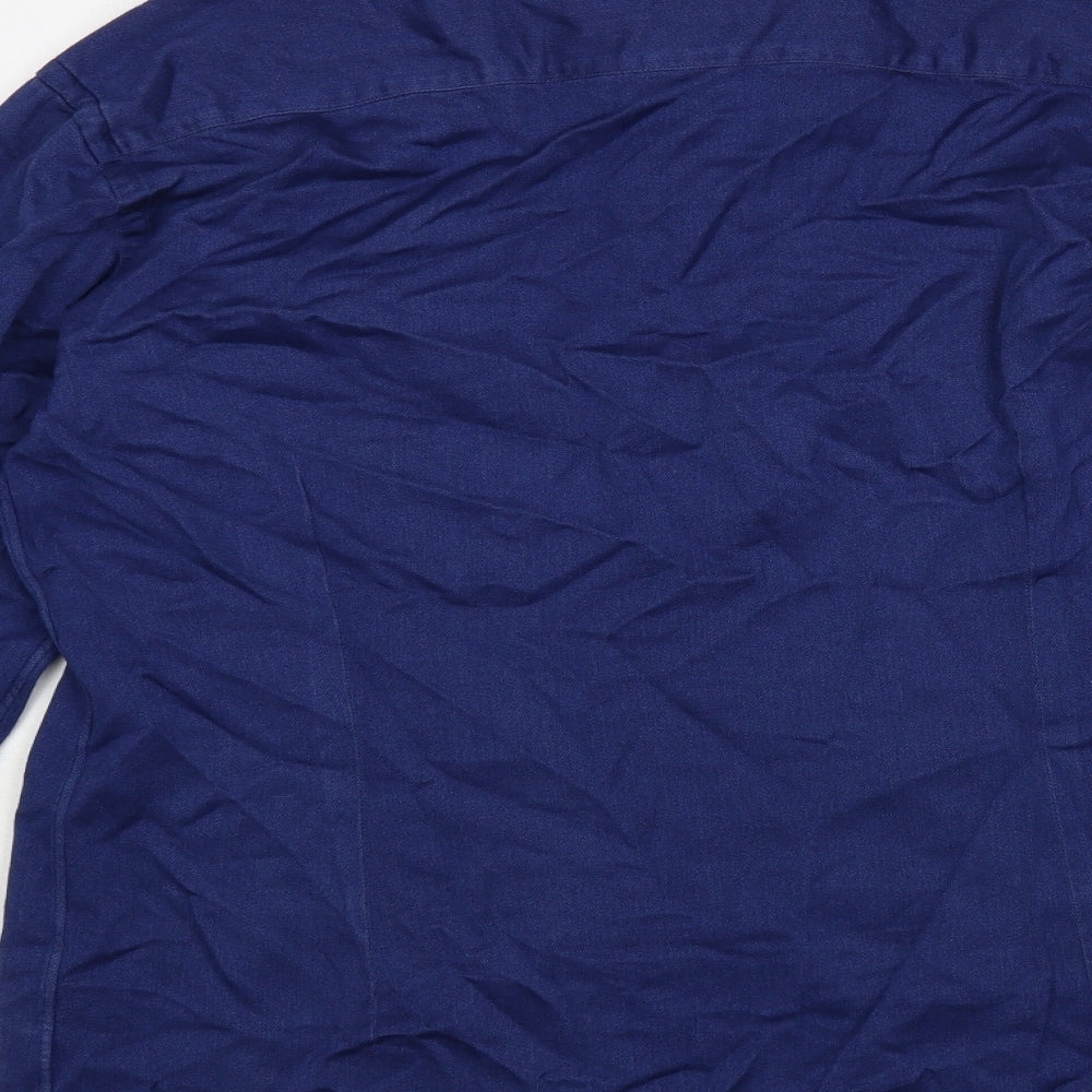 Eton Mens Blue Cotton Button-Up Size 2XL Collared Button