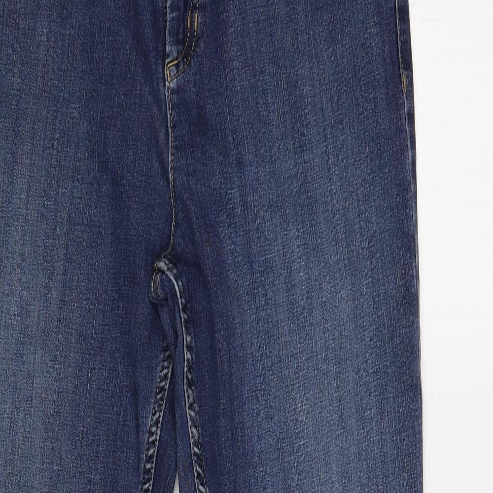 Marks and Spencer Womens Blue Cotton Straight Jeans Size 10 L29 in Regular Button
