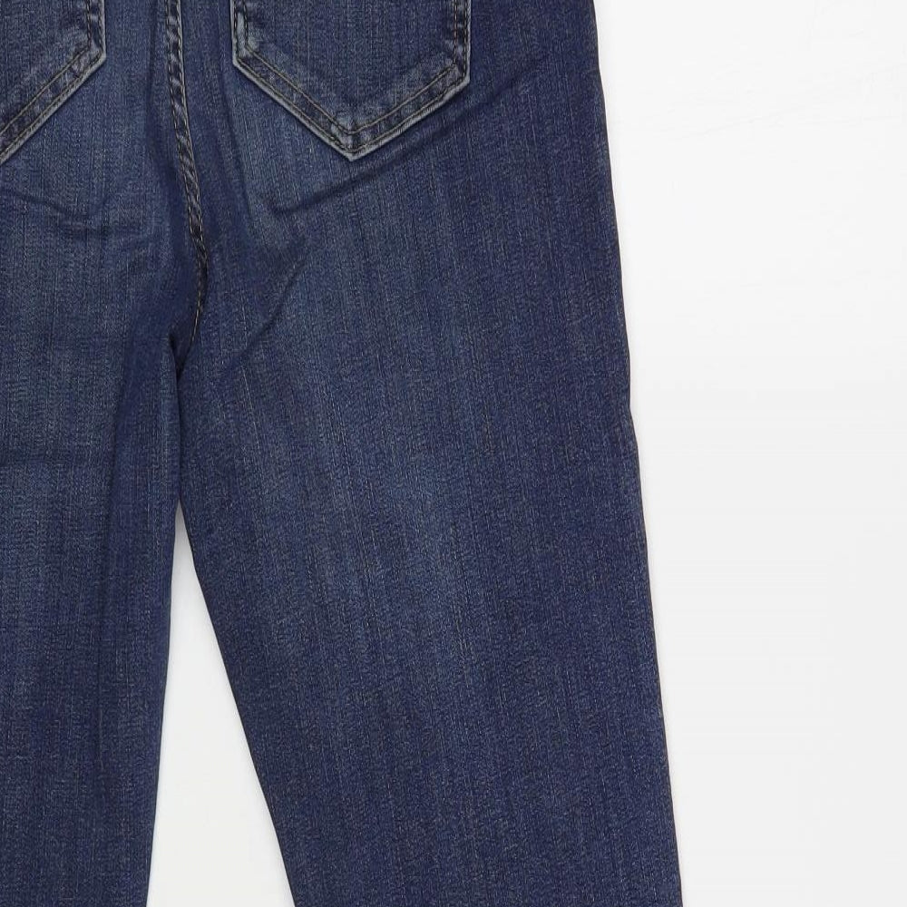 Marks and Spencer Womens Blue Cotton Straight Jeans Size 10 L29 in Regular Button