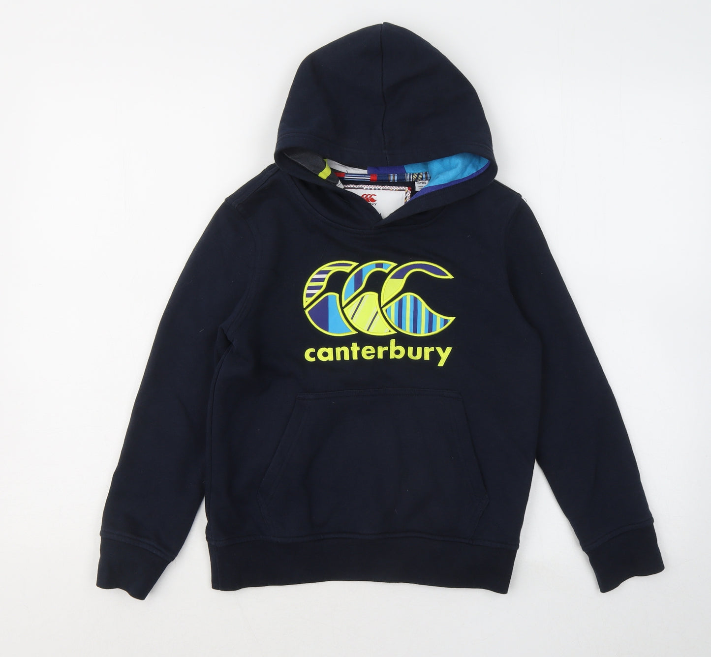 Canterbury Boys Blue Cotton Pullover Hoodie Size 8 Years