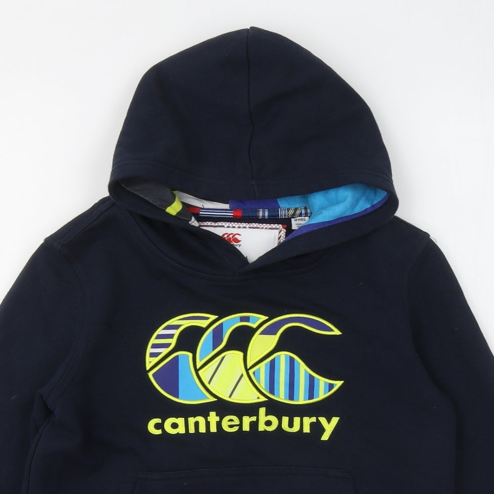 Canterbury Boys Blue Cotton Pullover Hoodie Size 8 Years