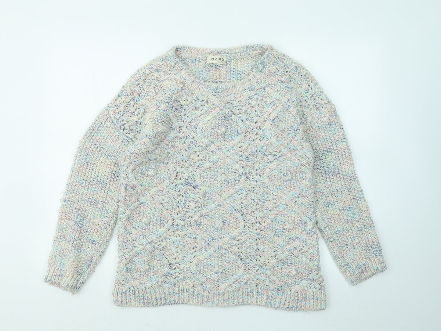 Marks and Spencer Womens Multicoloured Round Neck Acrylic Pullover Jumper Size 8