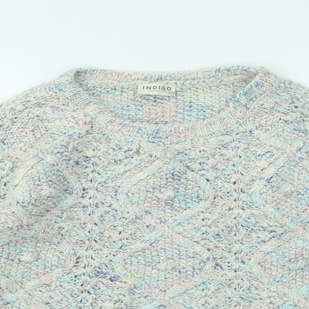 Marks and Spencer Womens Multicoloured Round Neck Acrylic Pullover Jumper Size 8