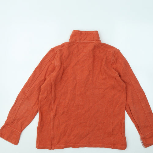 Orvis Womens Orange High Neck Cotton Pullover Jumper Size S
